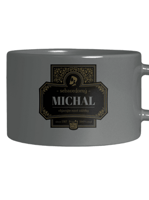 Alkoholová etiketa hrnček makronka Grey Macaron