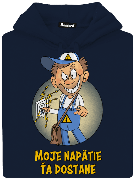 Moje napätie pánska mikina klokanka Navy