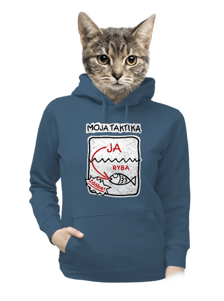 Rybárska taktika dámska mikina klokanka Denim