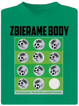 Zbierame body - futbal pánske športové tričko Kelly Green Mal