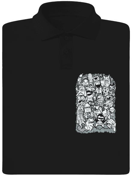 Doodle pánska polokošeľa Black