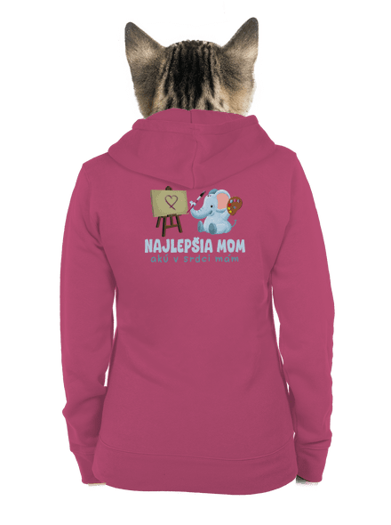 Najlepšia mom dámska mikina na zips Magenta