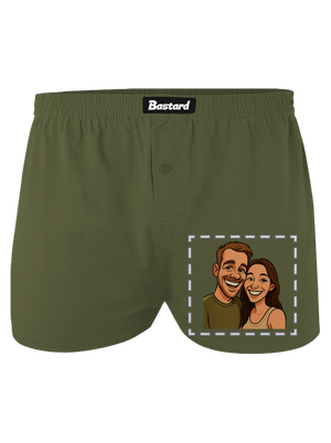 Karikatúra z vlastnej fotky pánske trenky Khaki