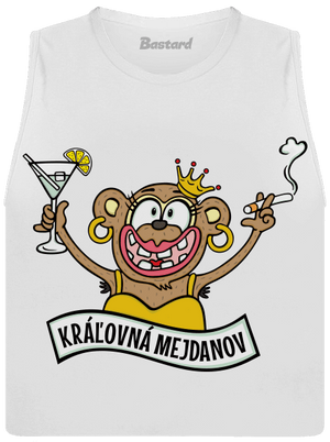 Kráľovná mejdanov dámske tielko voľné White
