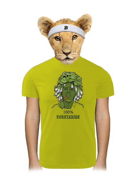 100% vegetarián detské športové tričko Neon Yellow