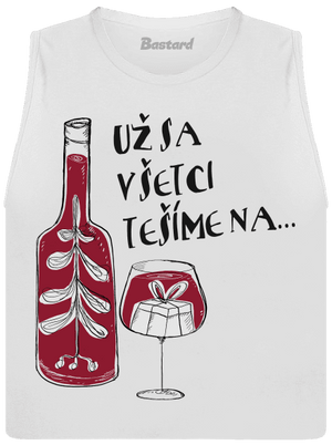 Vianoce vo víne dámske tielko voľné White