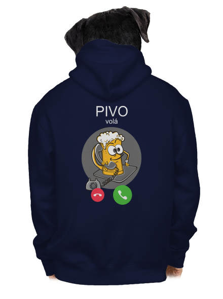 Pívo volá pánska mikina na zips Navy