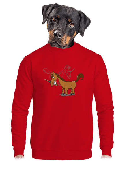 Jednorožec unisex mikina bez kapucne Red