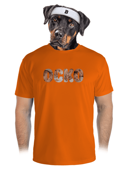 Nápis ocko z vlastných fotiek pánske športové tričko Neon Orange
