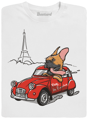 Francúzsky buldoček pánske dlhý rukáv White