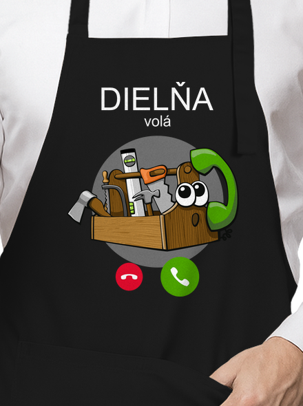 Dielňa volá zástera Black