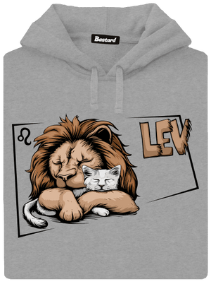 Mačací horoskop: Lev pánska mikina klokanka Light Melange