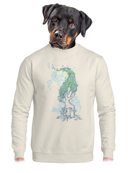 Nature vs. Technology unisex mikina bez kapucne Off White