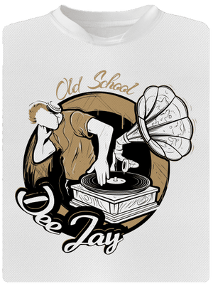 Old school DJ pánske športové tričko White