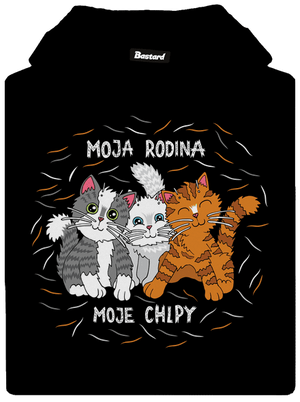 Moja rodina pánska mikina klokanka Black