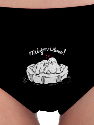 Milujem túlenie dámske nohavičky Black