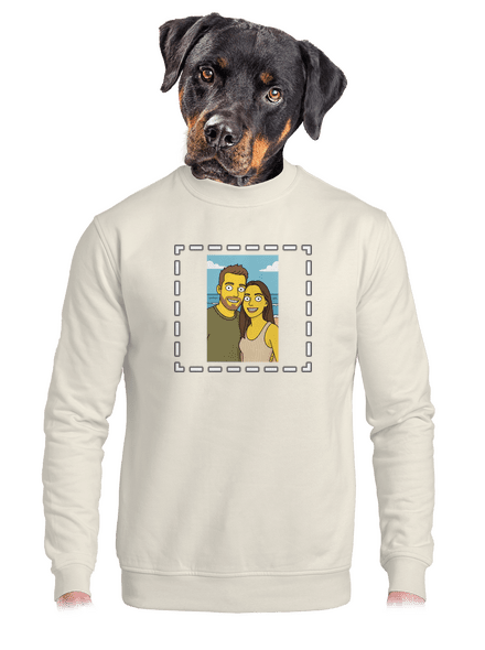 Simpsonovi z vlastnej fotky unisex mikina bez kapucne Off White