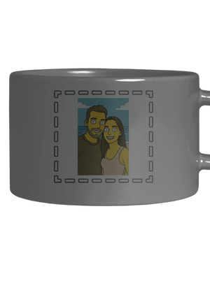 Simpsonovi z vlastnej fotky hrnček makronka Grey Macaron