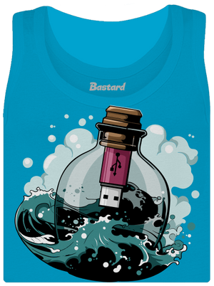 USB odkaz vo fľaši dámske tielko klasické Blue Atol