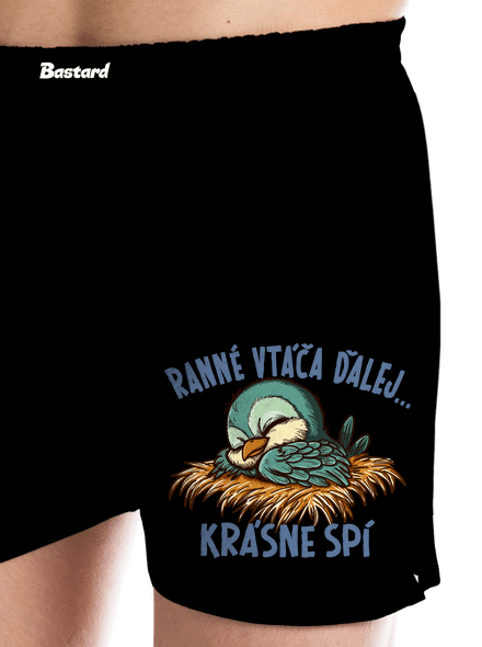 Ranné vtáča spí pánske trenky Black