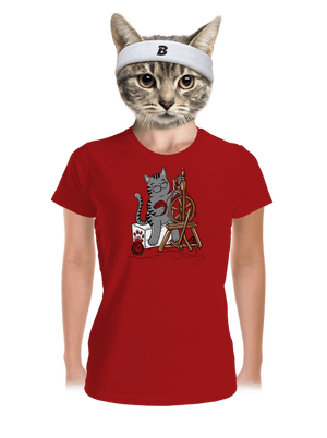 Mačka pradie dámske športové tričko Red Mal