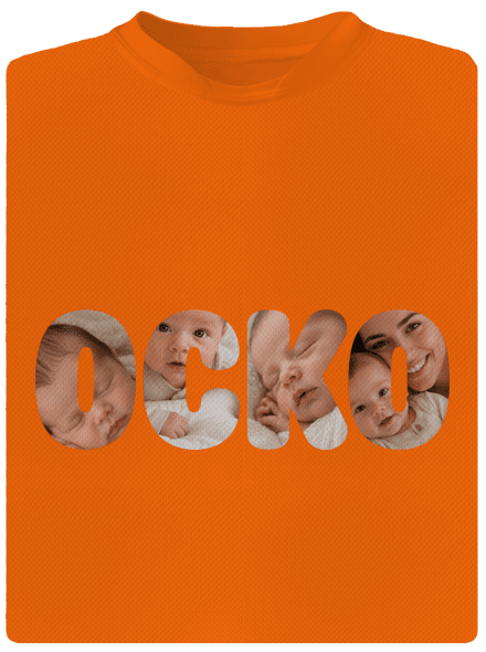 Nápis ocko z vlastných fotiek pánske športové tričko Neon Orange
