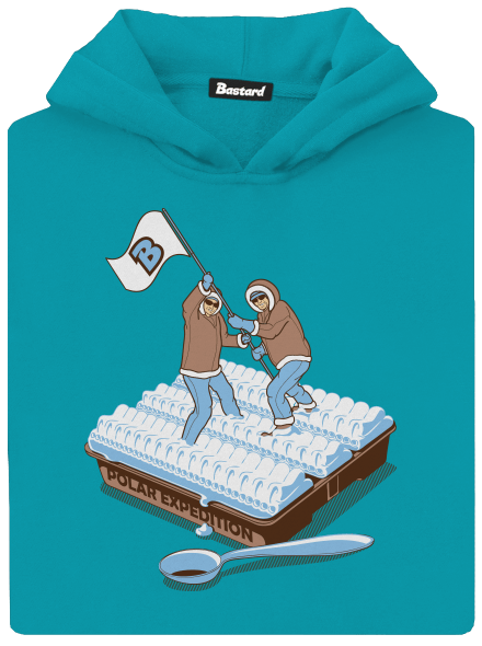 Polárna expedícia detská mikina klokanka Hawaiian Blue