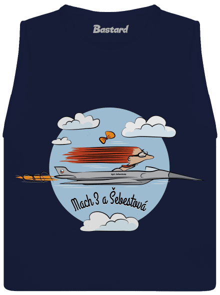 Mach 3 dámske tielko voľné Navy