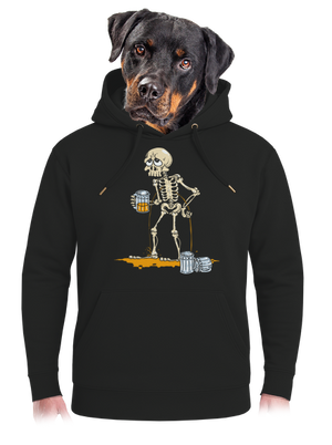 Kosťa unisex mikina premium Dark Black