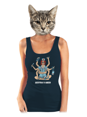 Sestra v akcii dámske tielko klasické Navy