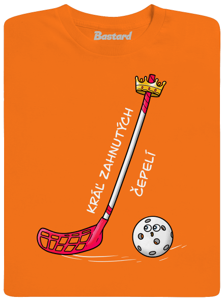 Kráľ zahnutých čepelí - florbal detské tričko Orange