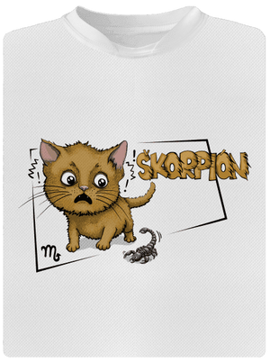 Mačací horoskop: Škorpion detské športové tričko White
