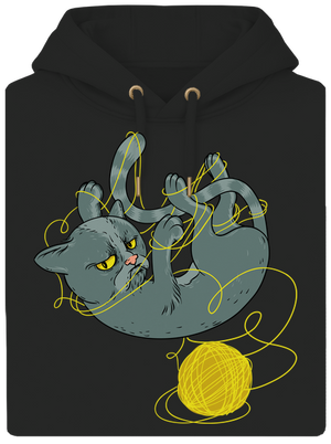 Nevrlý kocúr unisex mikina premium Dark Black