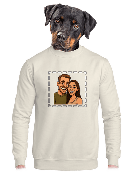 Karikatúra z vlastnej fotky unisex mikina bez kapucne Off White