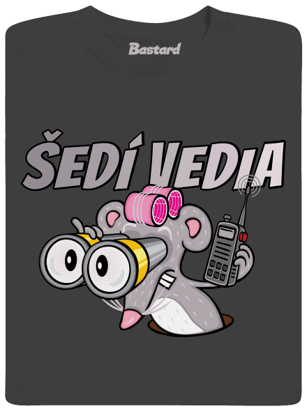Šedí vedia - myš pánske dlhý rukáv Dark Grey