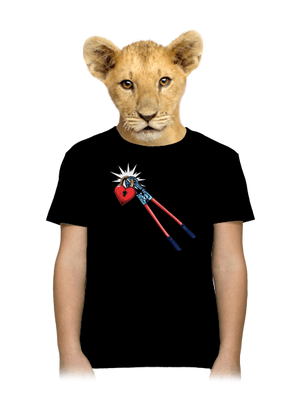 Kliešte na zámok lásky detské tričko Black