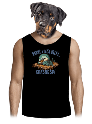 Ranné vtáča spí pánske tielko Black