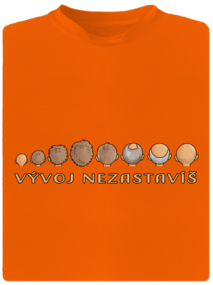 Vývoj nezastavíš pánske športové tričko Neon Orange