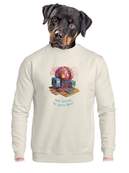 Mind surfing the digital wave unisex mikina bez kapucne Off White
