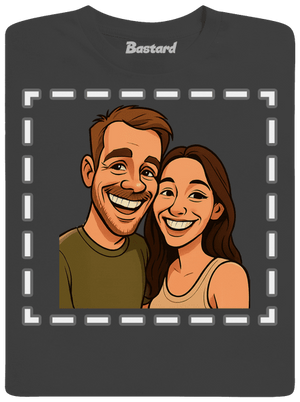 Karikatúra z vlastnej fotky pánske dlhý rukáv Dark Grey