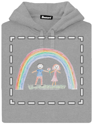 Detské kresby - Nahraj vlastnú pánska mikina klokanka Light Melange