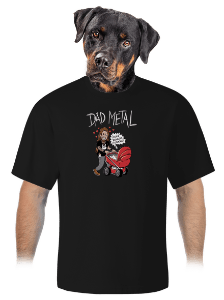 Dad metal unisex tričko oversized Black