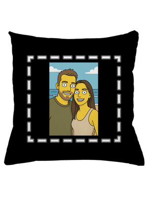 Simpsonovi z vlastnej fotky vankúš Black