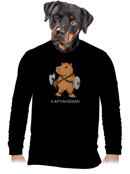 Kapybarbar pánske dlhý rukáv Black