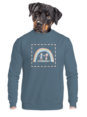 Detské kresby - Nahraj vlastnú unisex mikina bez kapucne Nordic Blue