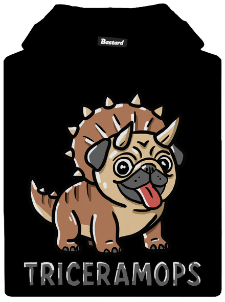 Triceramops detská mikina klokanka Black