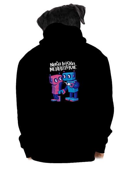 Roboti pánska mikina na zips Black