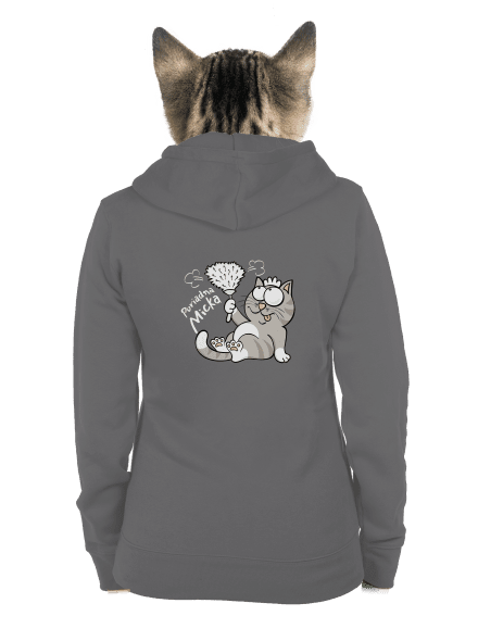 Macko a Micka dámska mikina na zips Steel Gray