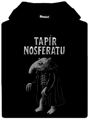 Tapír Nosferatu pánska mikina klokanka Black