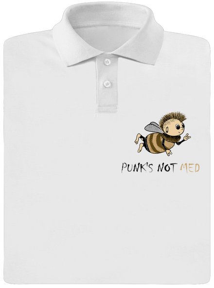 Punks Not Med pánska polokošeľa White